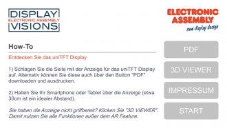 Das Hauptmenu der uniTFT AR App.